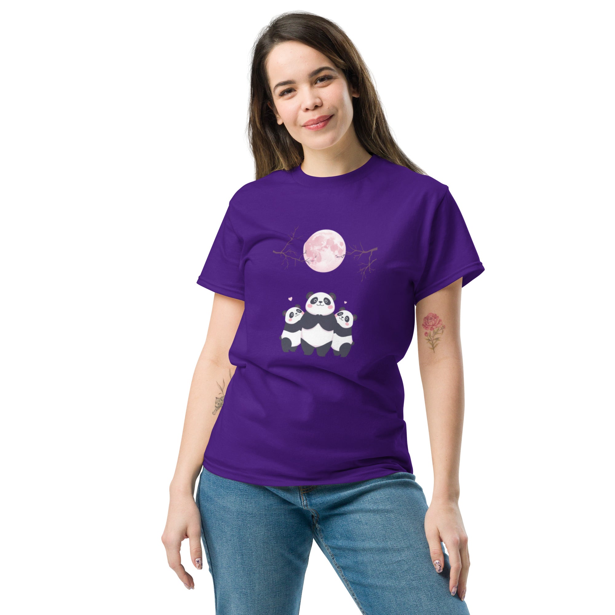 T-Shirt Unisex Stampata 100% Cotone – Confortevole – Design Sweet Panda-Biiply