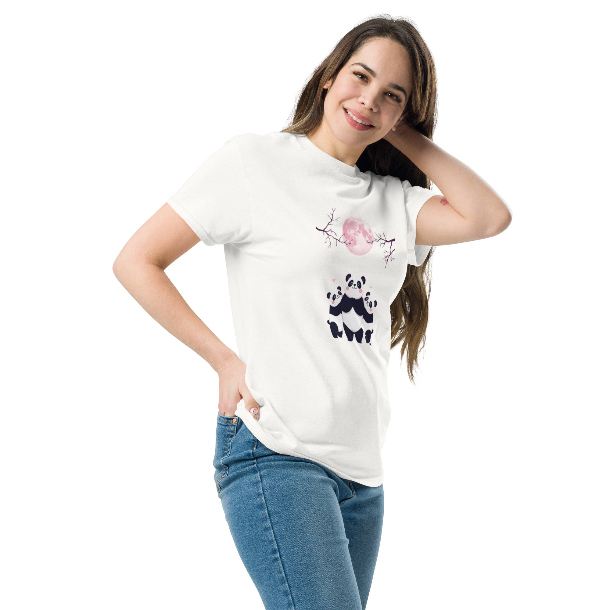 T-Shirt Unisex Stampata 100% Cotone – Confortevole – Design Sweet Panda-Biiply
