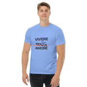 T-Shirt Unisex Stampata 100% Cotone – Confortevole – Design Vivere Con Senza Amore-Biiply
