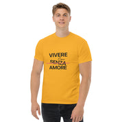 T-Shirt Unisex Stampata 100% Cotone – Confortevole – Design Vivere Con Senza Amore-Biiply