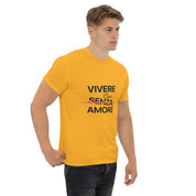 T-Shirt Unisex Stampata 100% Cotone – Confortevole – Design Vivere Con Senza Amore-Biiply