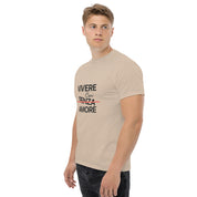 T-Shirt Unisex Stampata 100% Cotone – Confortevole – Design Vivere Con Senza Amore-Biiply