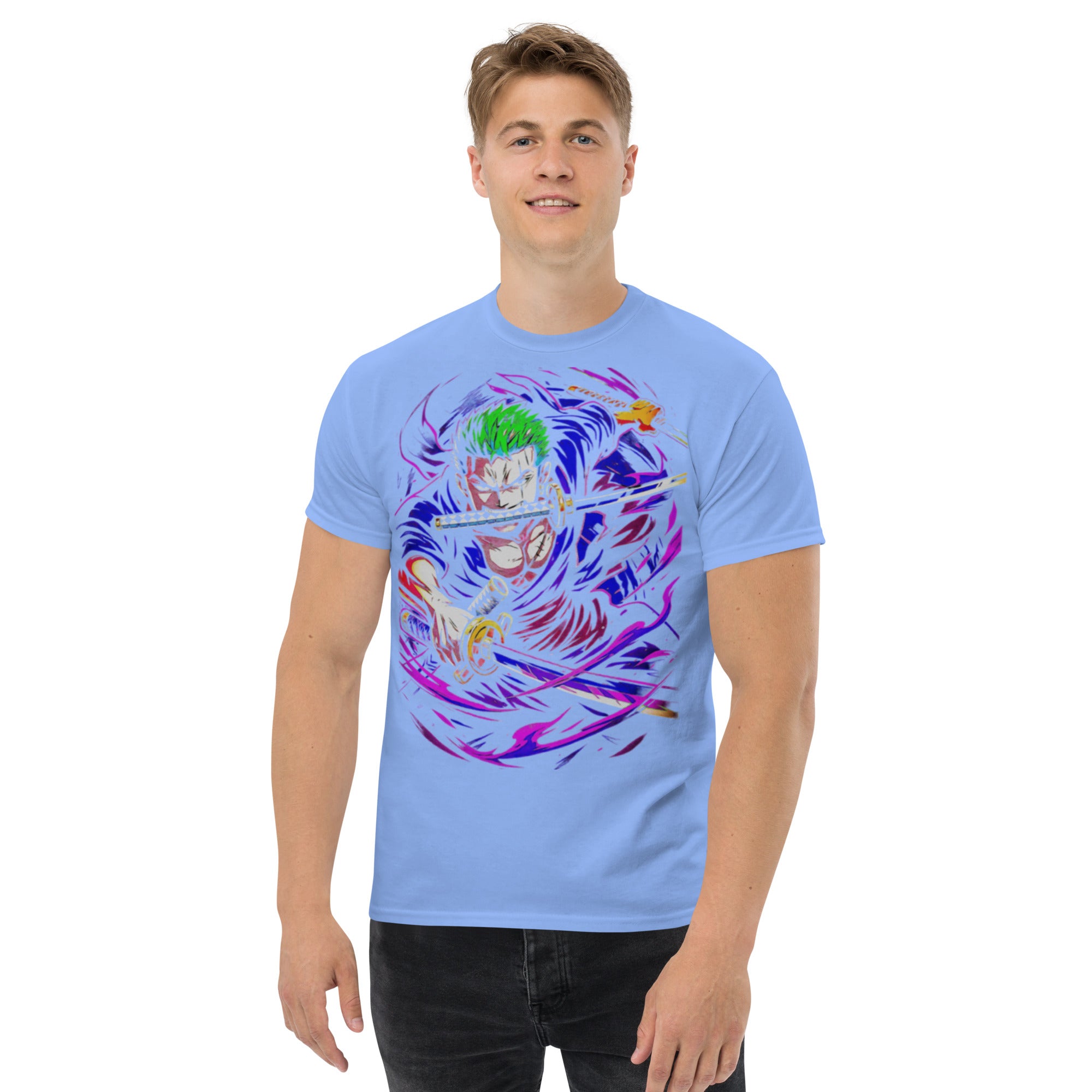 T-Shirt Unisex Stampata 100% Cotone – Confortevole – Design Zoro-Biiply