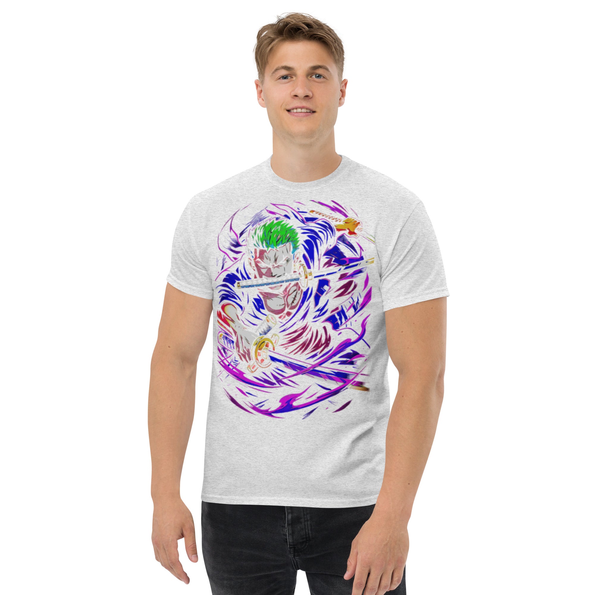 T-Shirt Unisex Stampata 100% Cotone – Confortevole – Design Zoro-Biiply