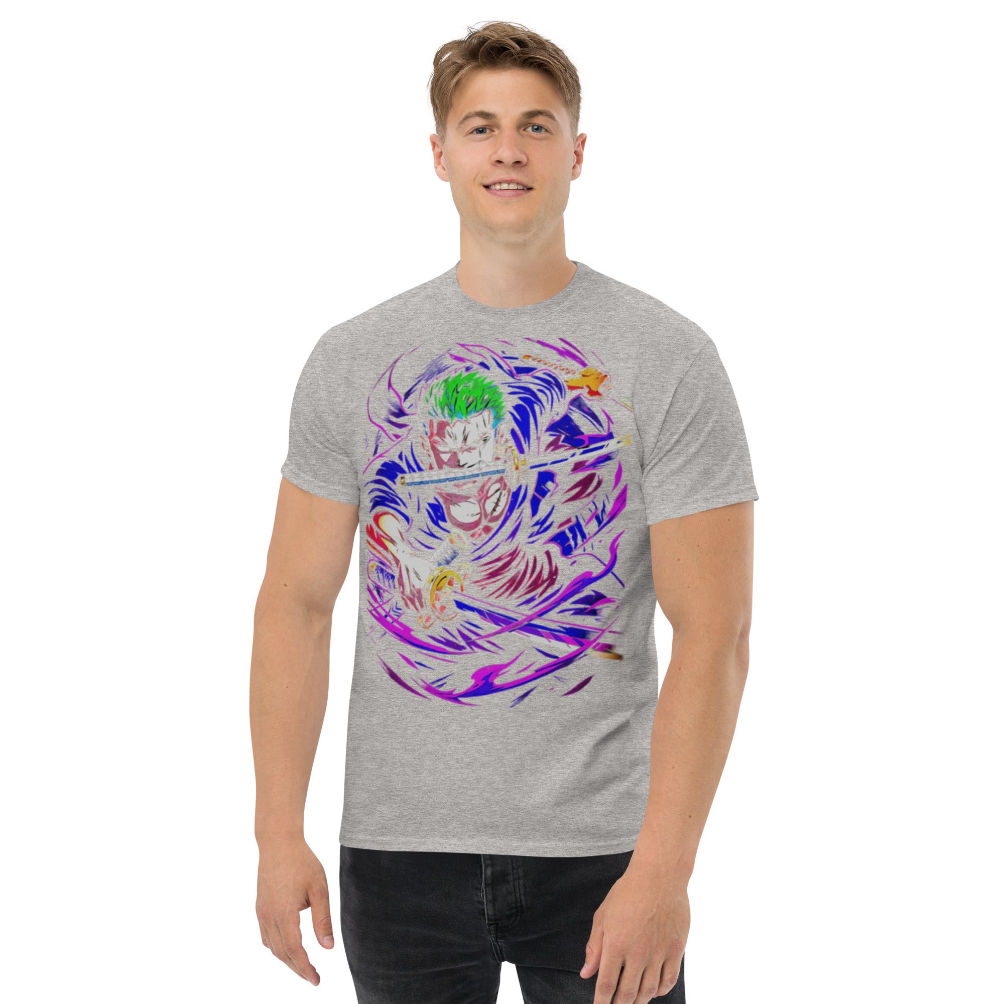 T-Shirt Unisex Stampata 100% Cotone – Confortevole – Design Zoro-Biiply