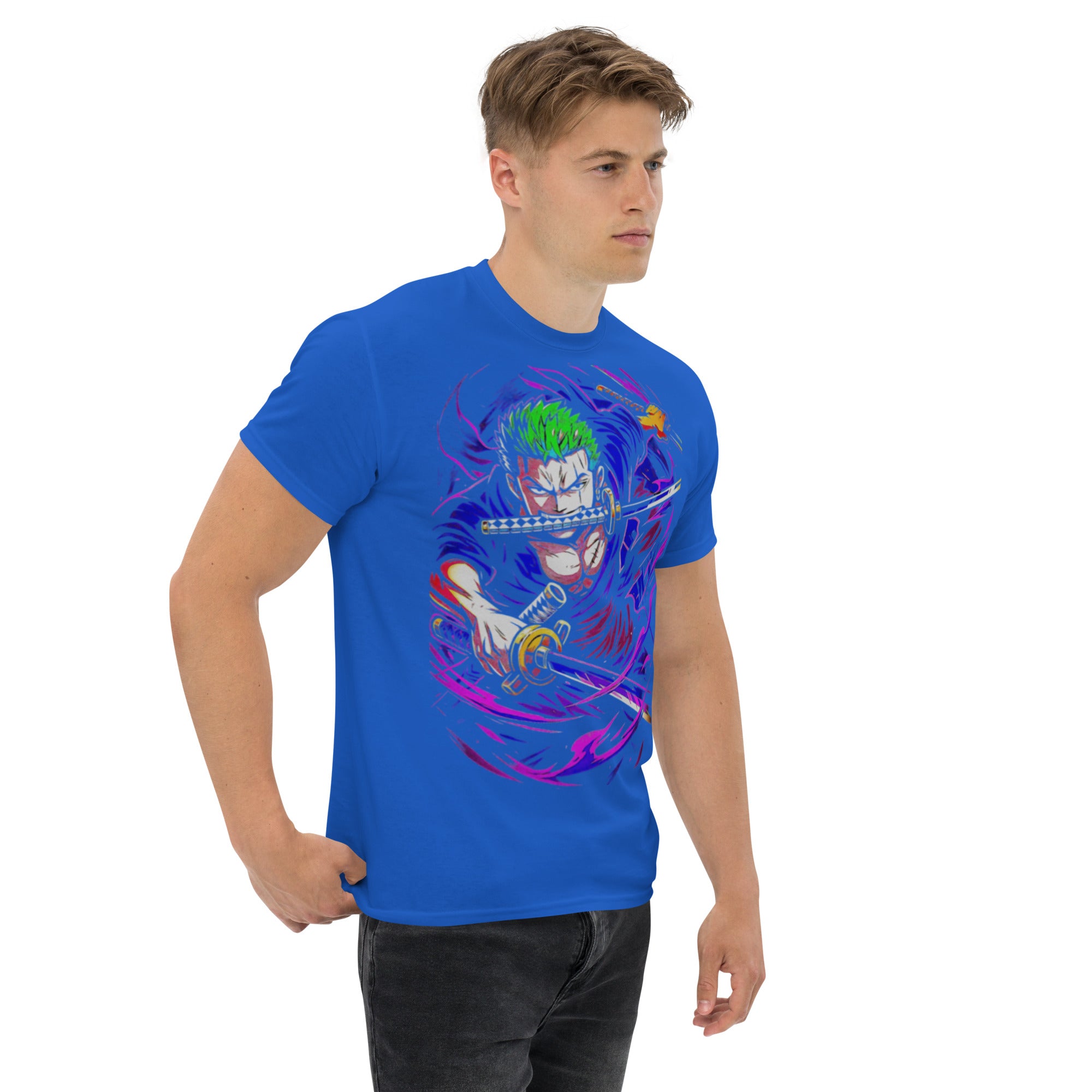 T-Shirt Unisex Stampata 100% Cotone – Confortevole – Design Zoro-Biiply