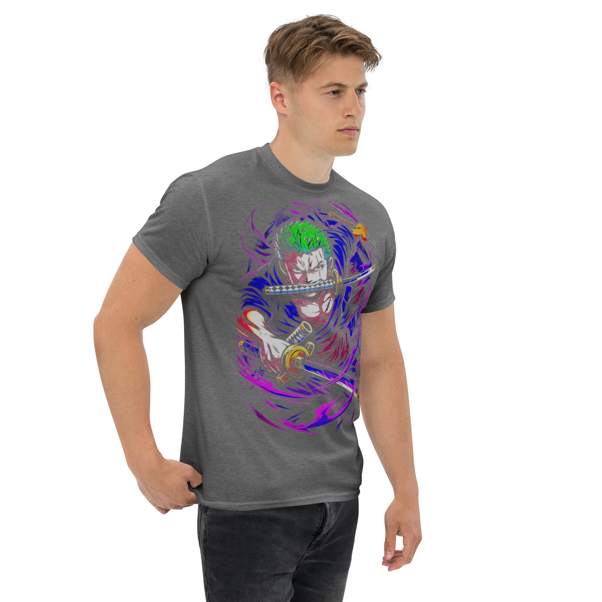 T-Shirt Unisex Stampata 100% Cotone – Confortevole – Design Zoro-Biiply