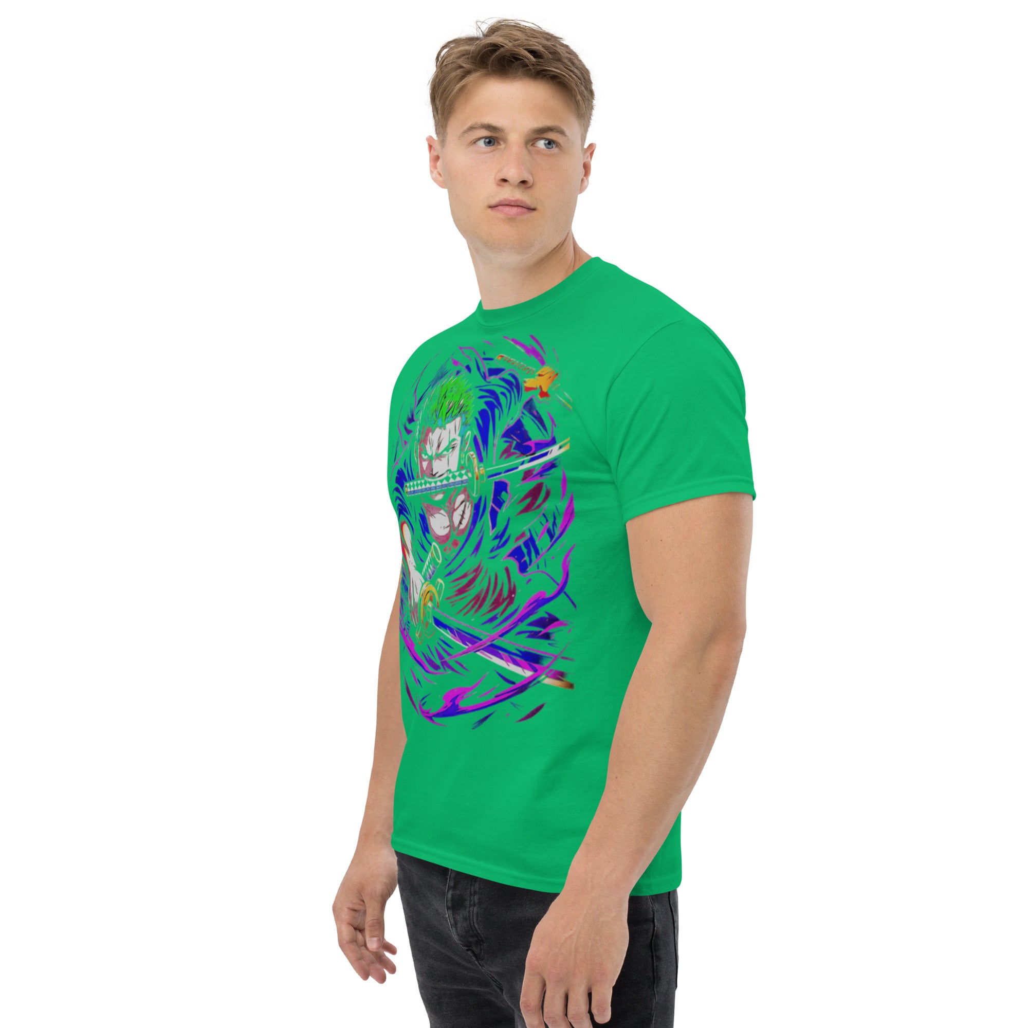 T-Shirt Unisex Stampata 100% Cotone – Confortevole – Design Zoro-Biiply