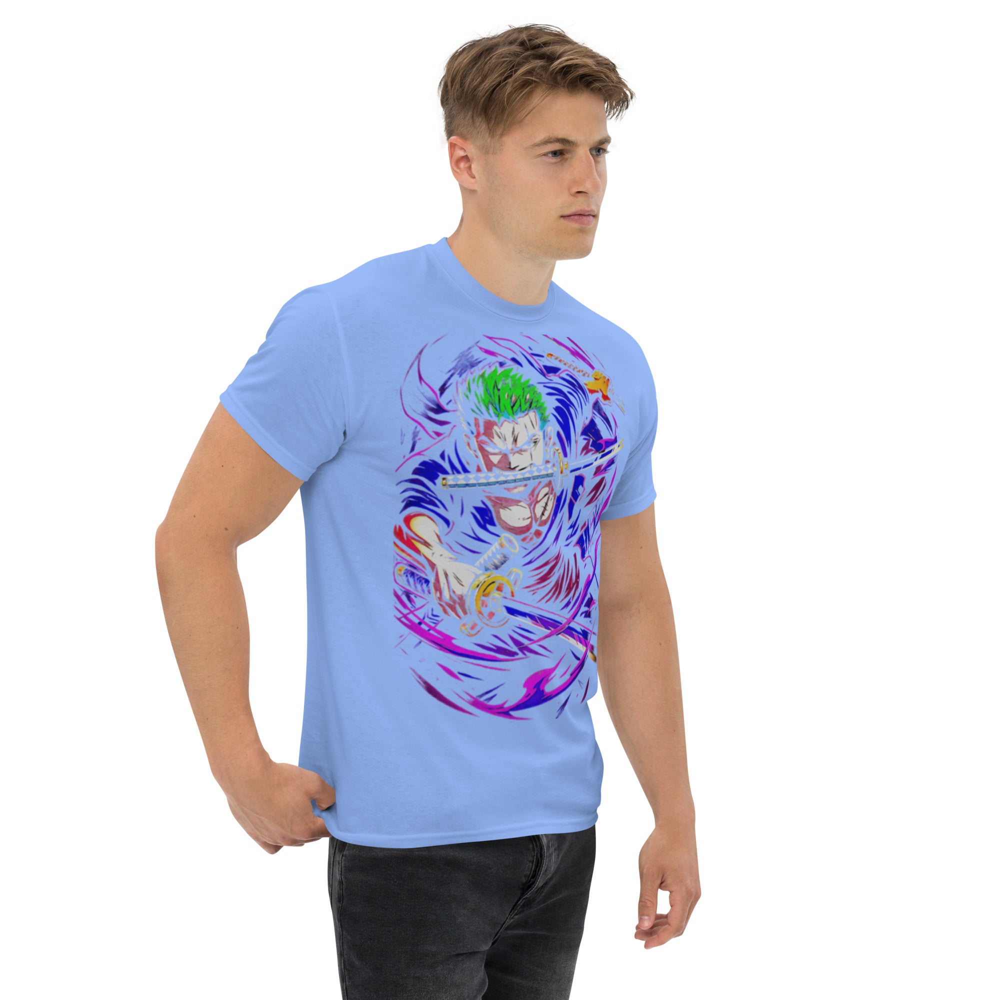 T-Shirt Unisex Stampata 100% Cotone – Confortevole – Design Zoro-Biiply
