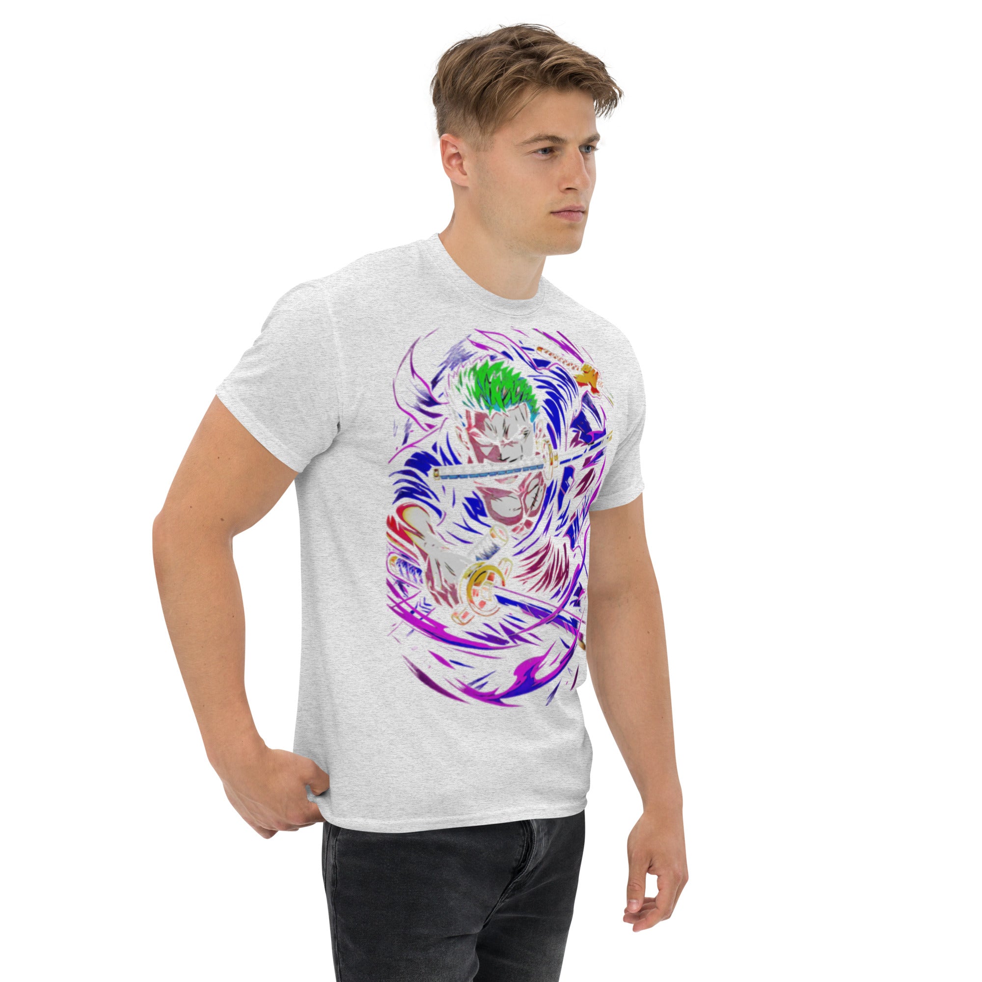 T-Shirt Unisex Stampata 100% Cotone – Confortevole – Design Zoro-Biiply