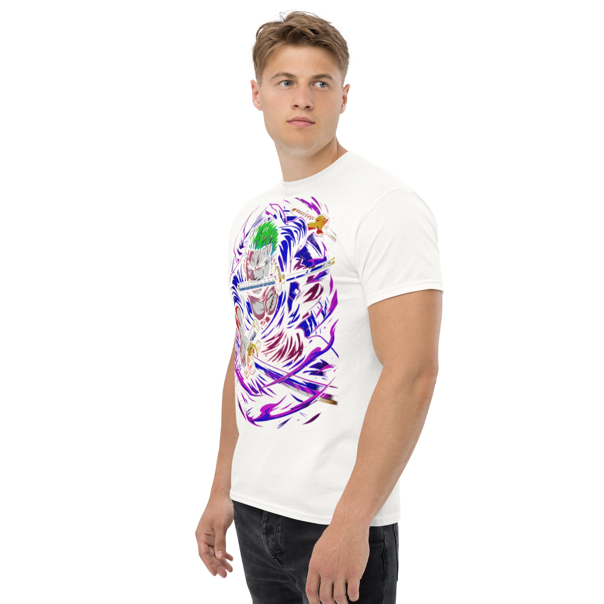 T-Shirt Unisex Stampata 100% Cotone – Confortevole – Design Zoro-Biiply