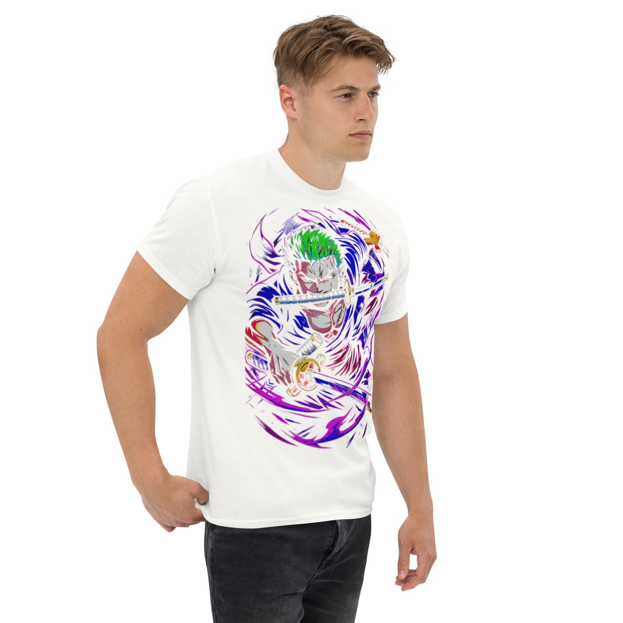 T-Shirt Unisex Stampata 100% Cotone – Confortevole – Design Zoro-Biiply