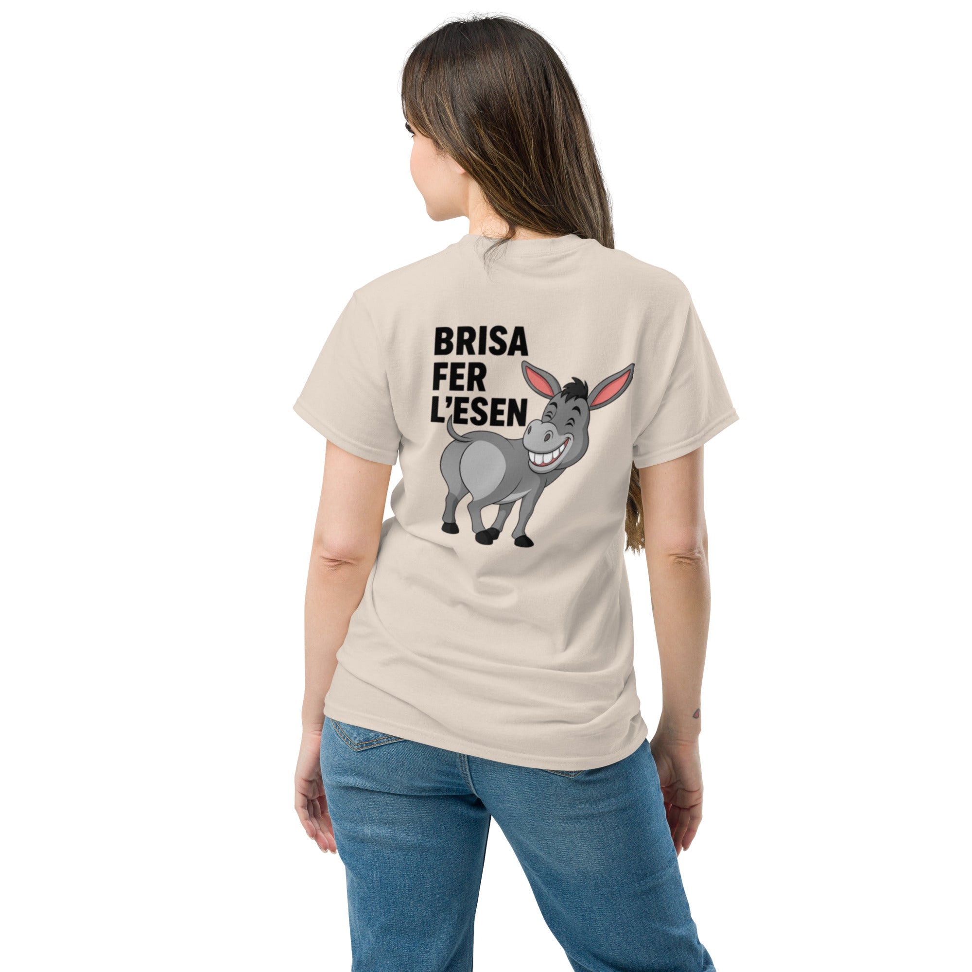 T-Shirt Unisex Stampata Posteriore 100% Cotone – Confortevole – Design Brisa Fer L'esen-Biiply