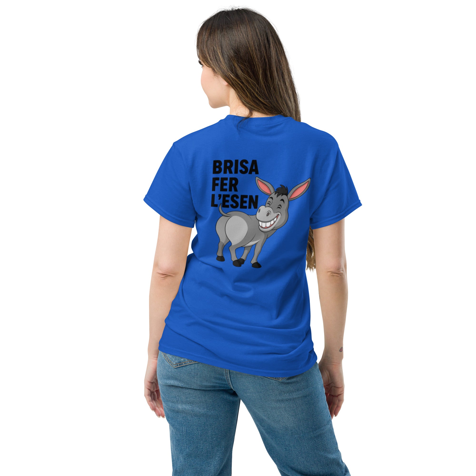 T-Shirt Unisex Stampata Posteriore 100% Cotone – Confortevole – Design Brisa Fer L'esen-Biiply