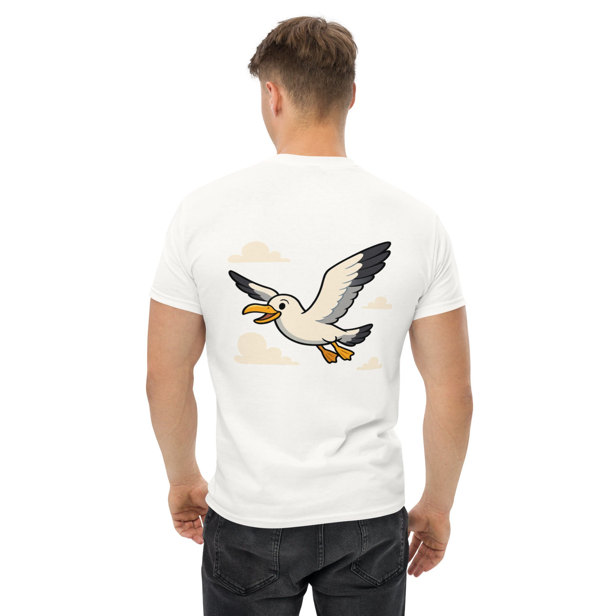 T-Shirt Unisex Stampata Posteriore 100% Cotone – Confortevole – Design Gabbian-Biiply