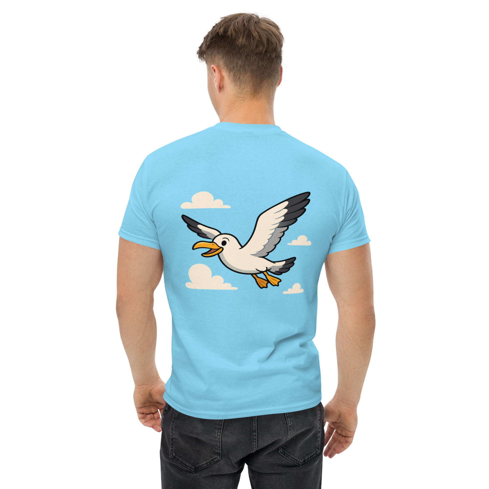 T-Shirt Unisex Stampata Posteriore 100% Cotone – Confortevole – Design Gabbian-Biiply