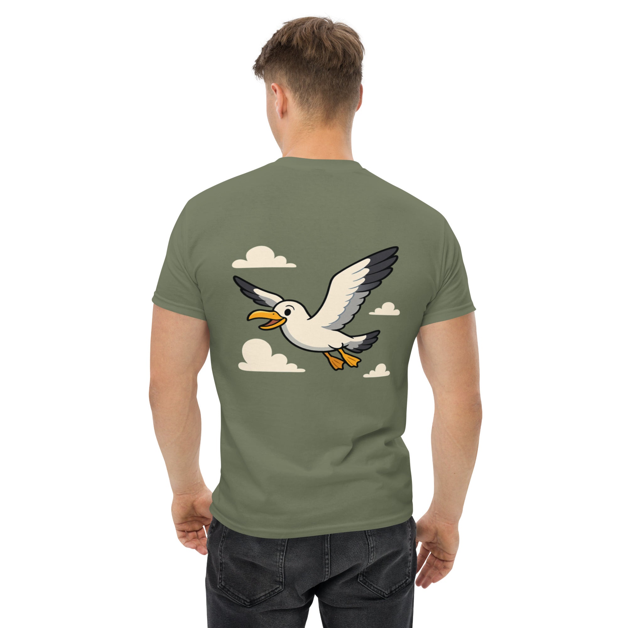 T-Shirt Unisex Stampata Posteriore 100% Cotone – Confortevole – Design Gabbian-Biiply