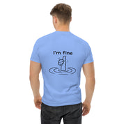 T-Shirt Unisex Stampata Posteriore 100% Cotone – Confortevole – Design I'm Fine-Biiply