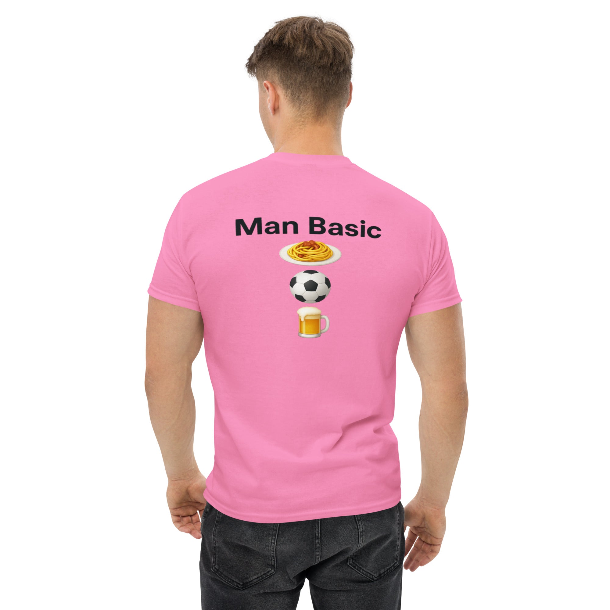 T-Shirt Unisex Stampata Posteriore 100% Cotone – Confortevole – Design Man Basic-Biiply
