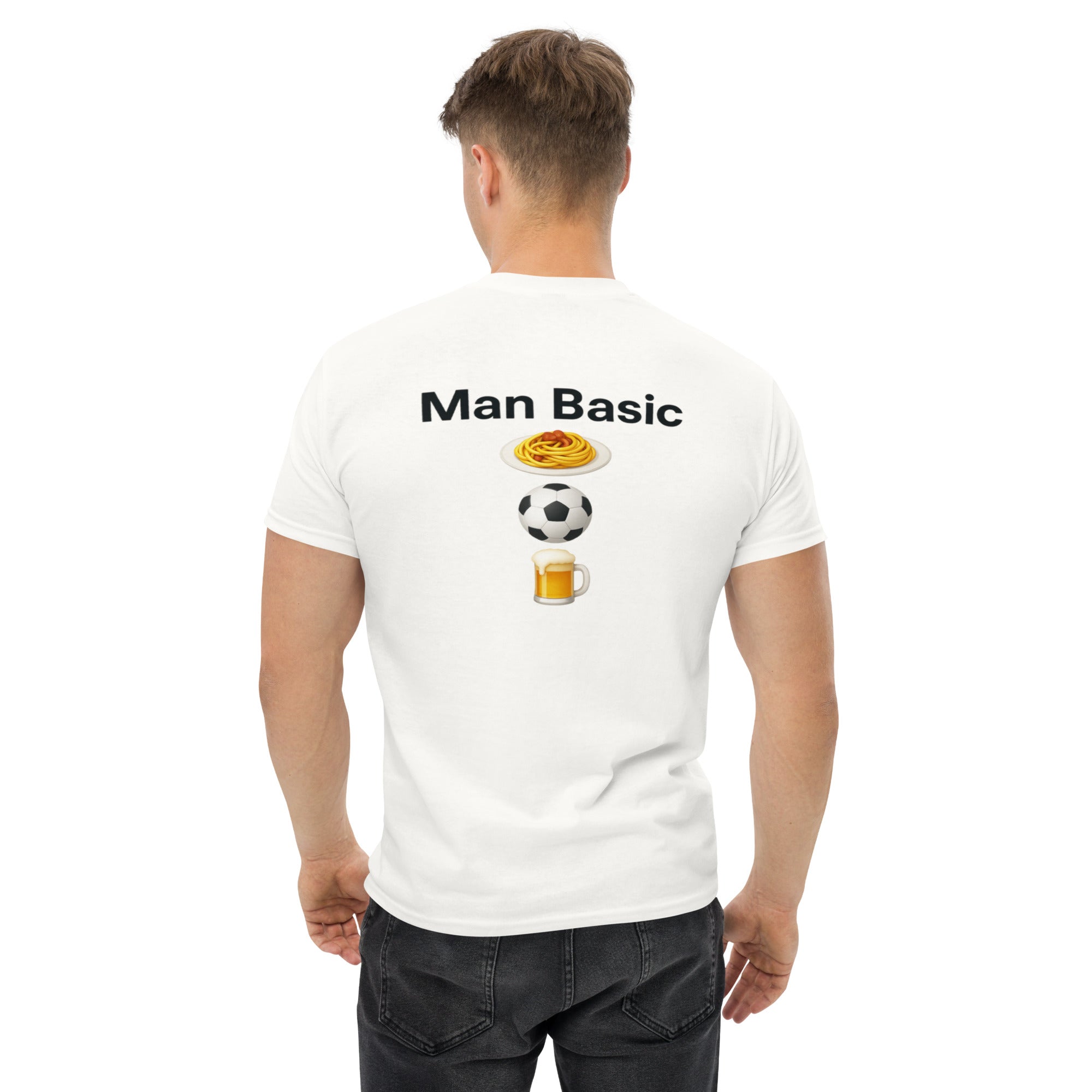 T-Shirt Unisex Stampata Posteriore 100% Cotone – Confortevole – Design Man Basic-Biiply