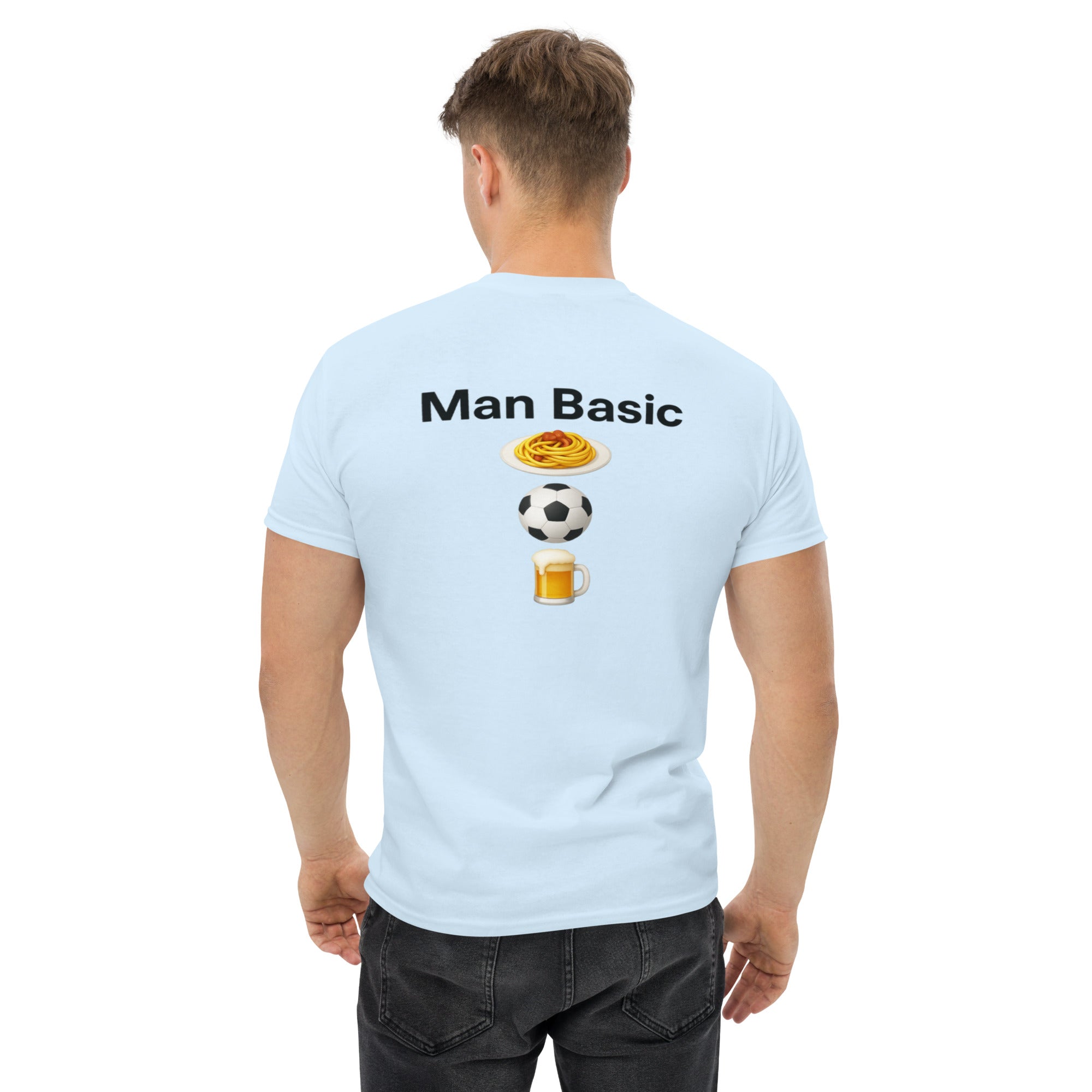 T-Shirt Unisex Stampata Posteriore 100% Cotone – Confortevole – Design Man Basic-Biiply