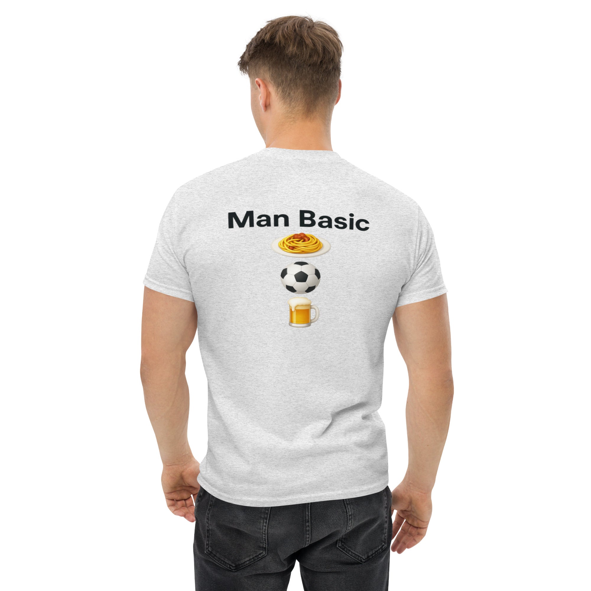 T-Shirt Unisex Stampata Posteriore 100% Cotone – Confortevole – Design Man Basic-Biiply