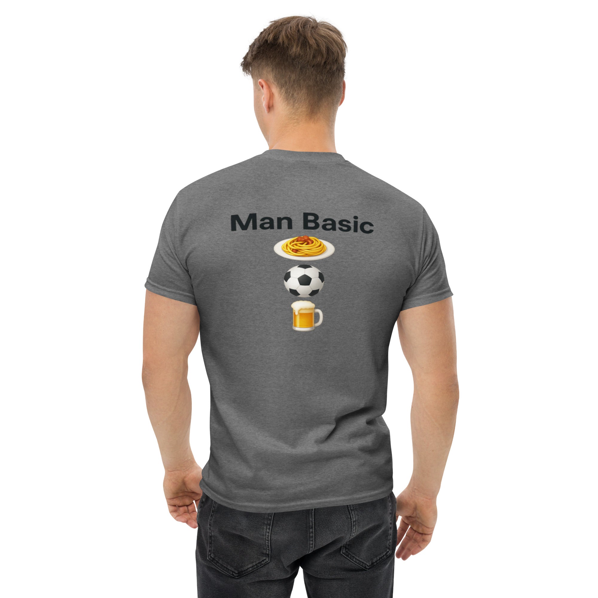 T-Shirt Unisex Stampata Posteriore 100% Cotone – Confortevole – Design Man Basic-Biiply