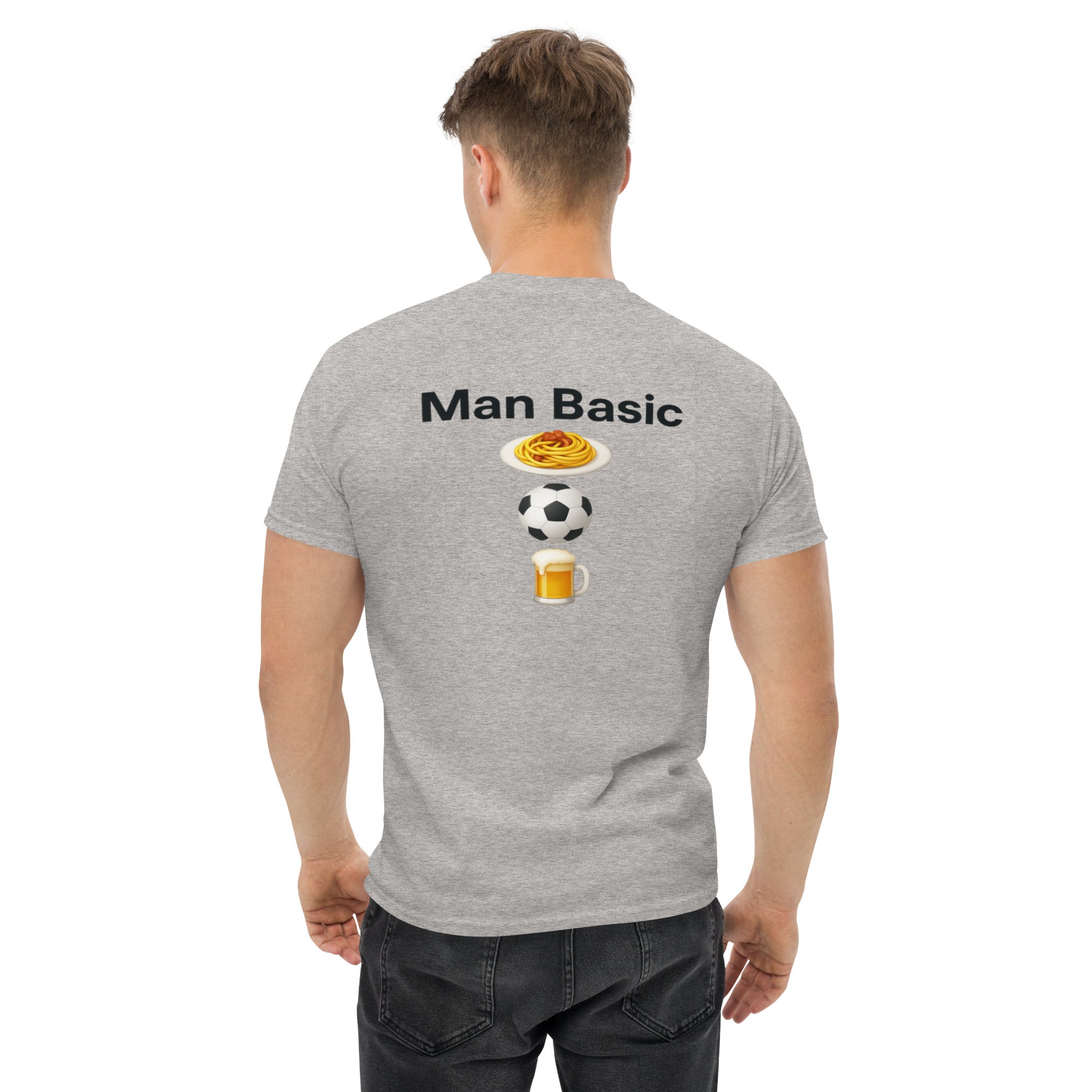 T-Shirt Unisex Stampata Posteriore 100% Cotone – Confortevole – Design Man Basic-Biiply