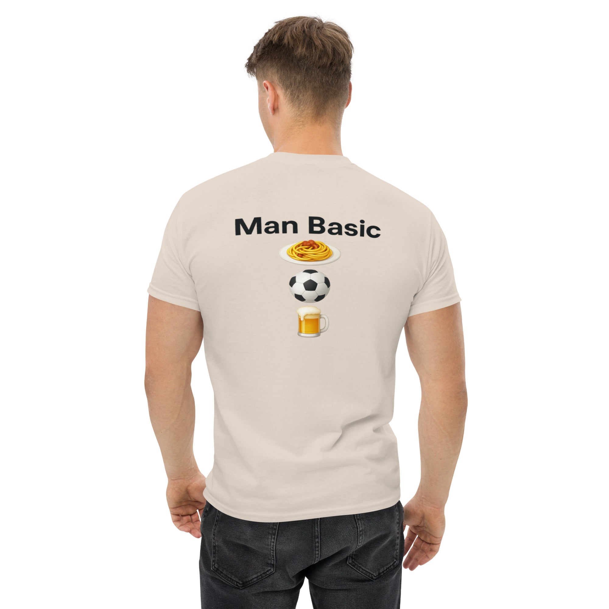 T-Shirt Unisex Stampata Posteriore 100% Cotone – Confortevole – Design Man Basic-Biiply
