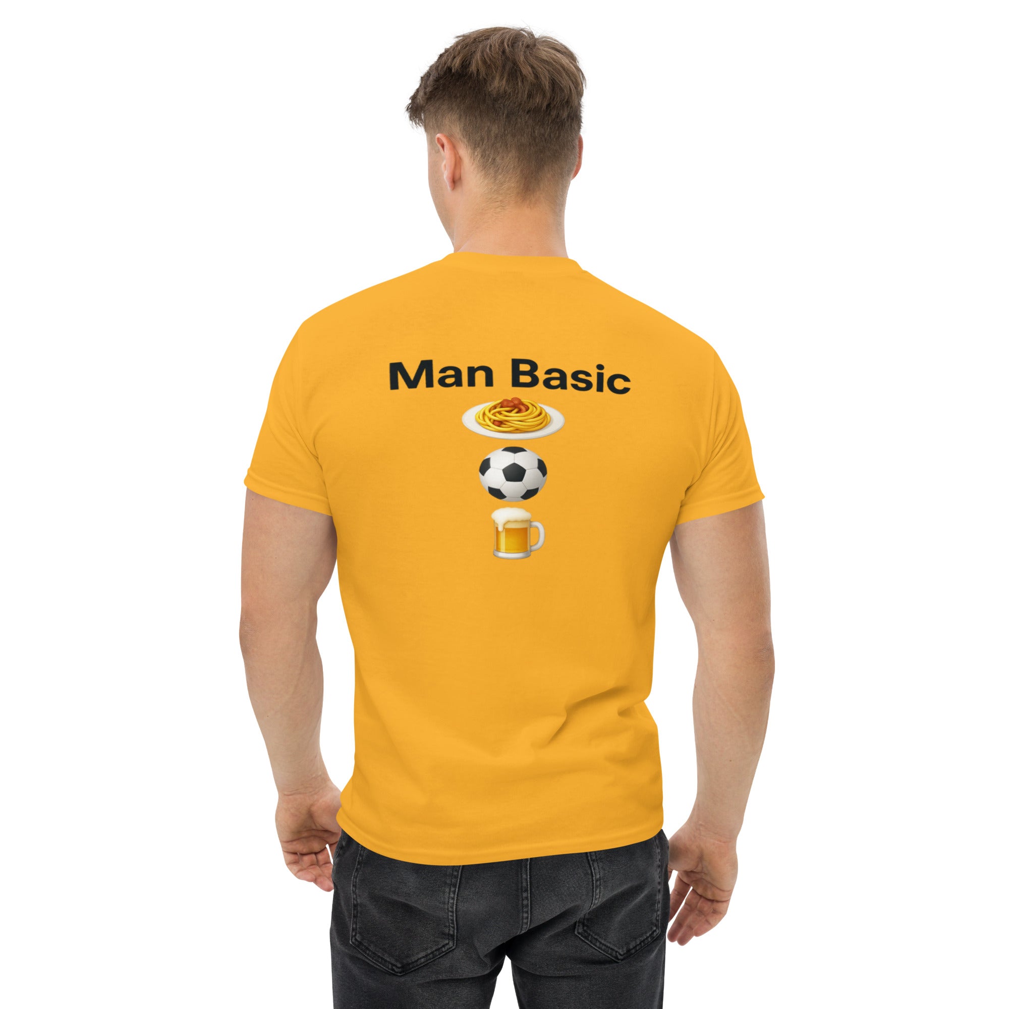 T-Shirt Unisex Stampata Posteriore 100% Cotone – Confortevole – Design Man Basic-Biiply