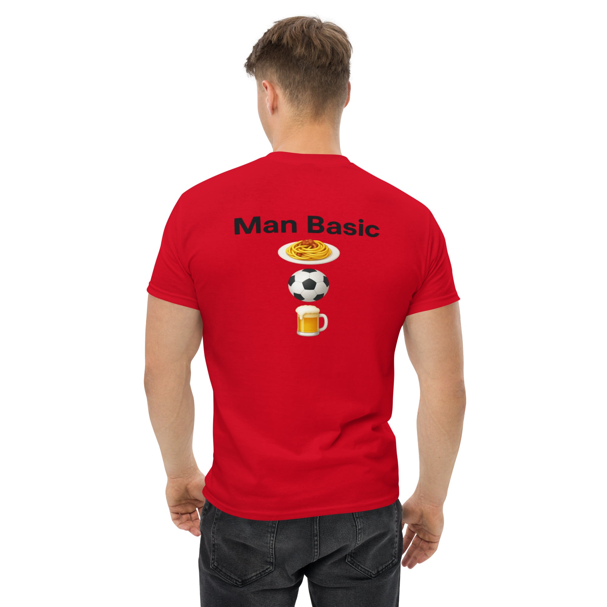 T-Shirt Unisex Stampata Posteriore 100% Cotone – Confortevole – Design Man Basic-Biiply