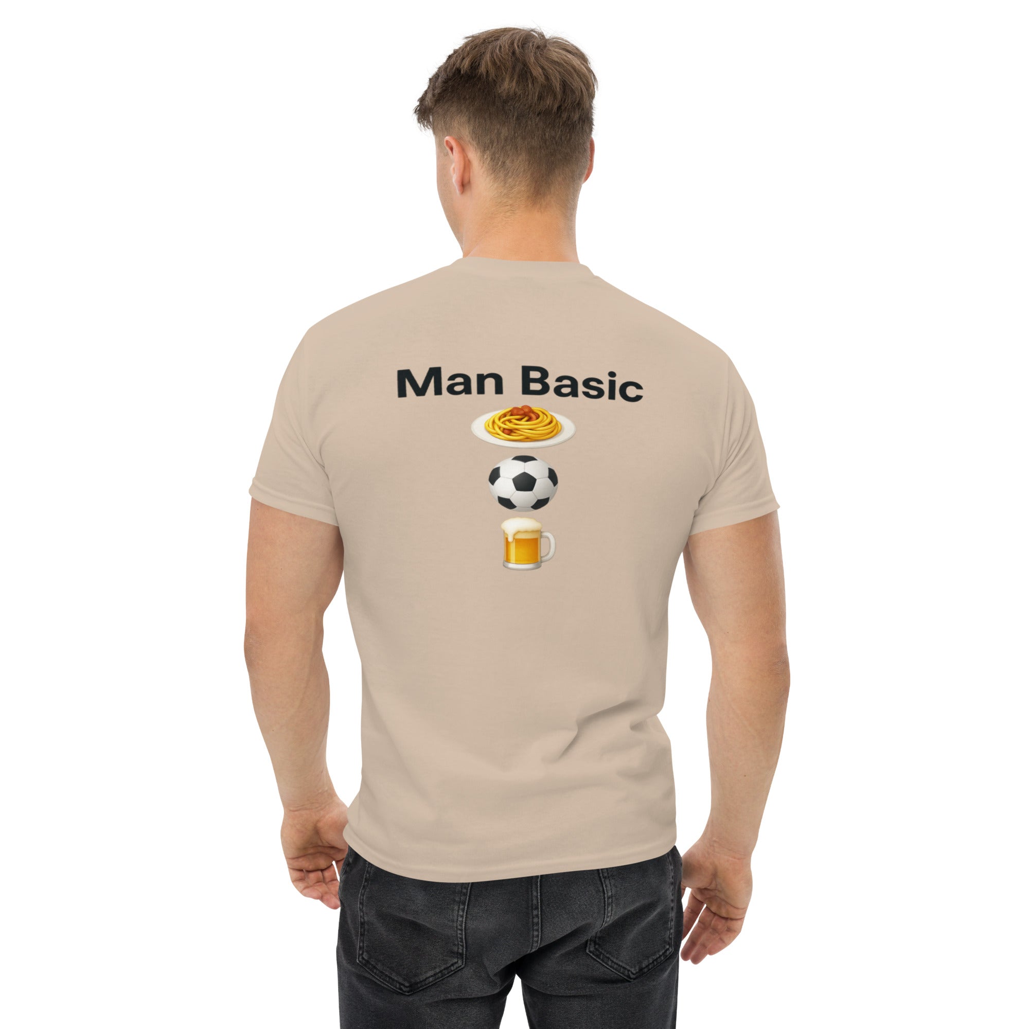 T-Shirt Unisex Stampata Posteriore 100% Cotone – Confortevole – Design Man Basic-Biiply
