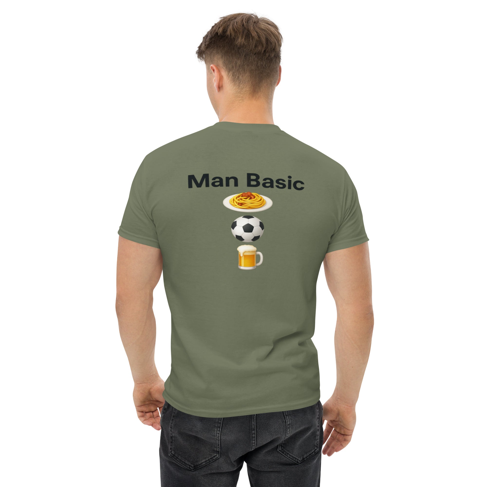 T-Shirt Unisex Stampata Posteriore 100% Cotone – Confortevole – Design Man Basic-Biiply