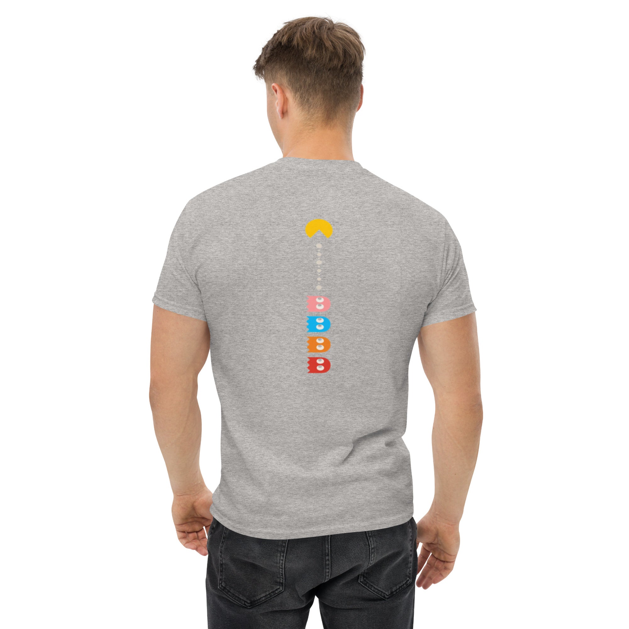 T-Shirt Unisex Stampata Posteriore 100% Cotone – Confortevole – Design Pacman-Biiply