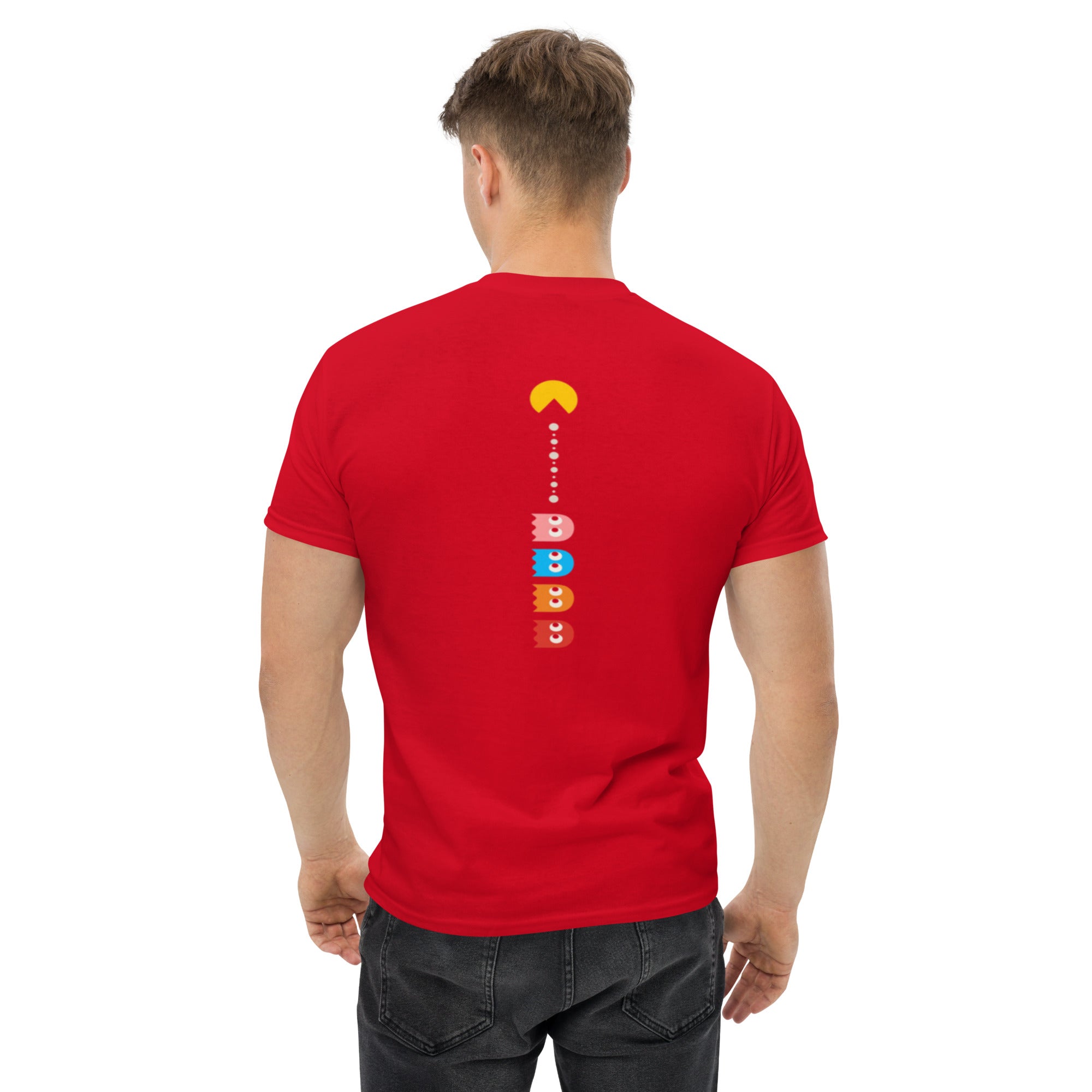 T-Shirt Unisex Stampata Posteriore 100% Cotone – Confortevole – Design Pacman-Biiply