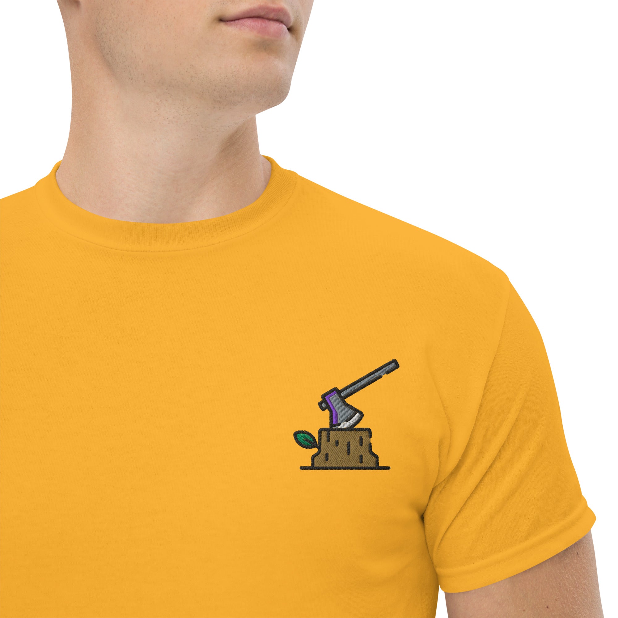 T-shirt Ricamata Unisex – 100% Cotone – Stile Streetwear e Confortevole – Accetta Legno