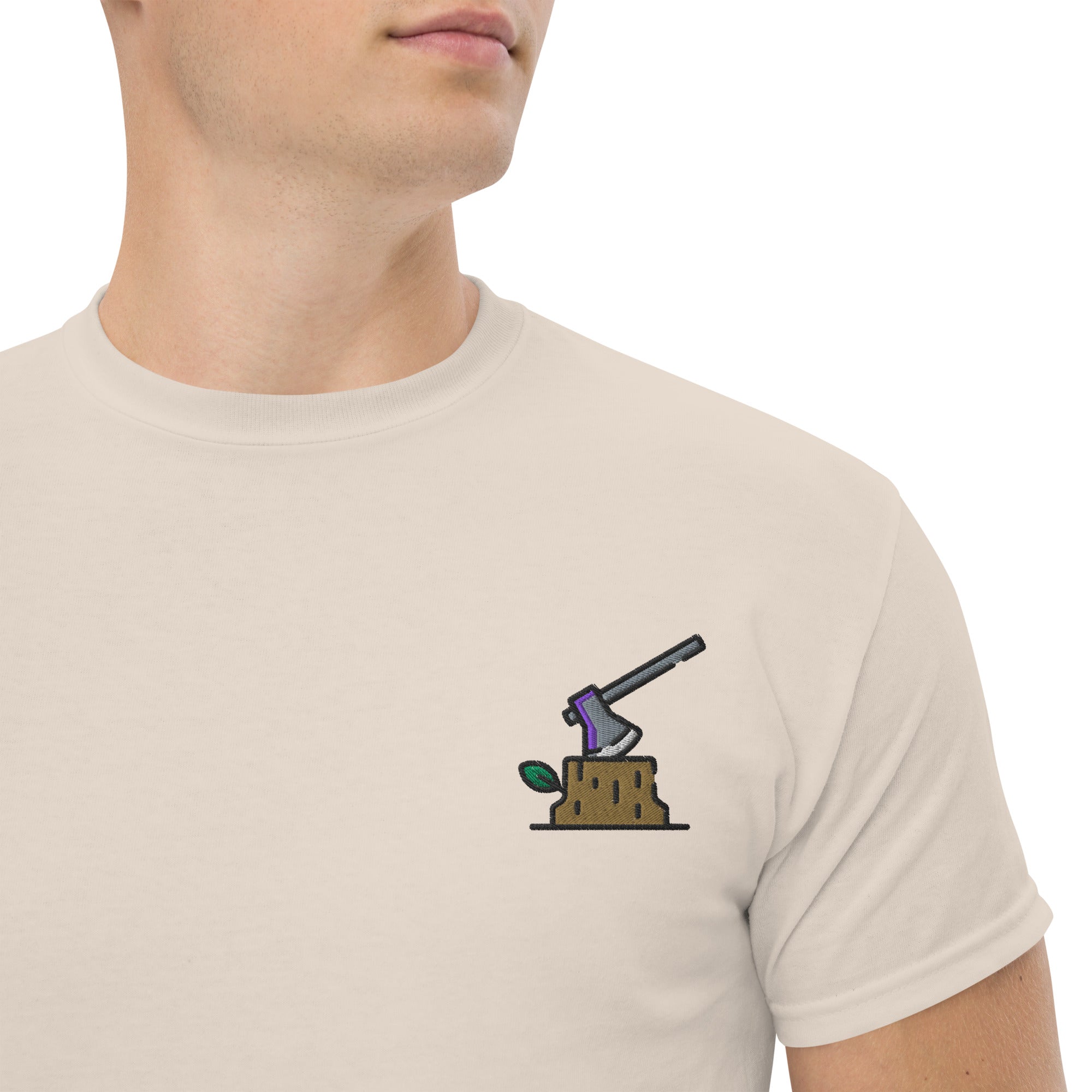 T-shirt Ricamata Unisex – 100% Cotone – Stile Streetwear e Confortevole – Accetta Legno