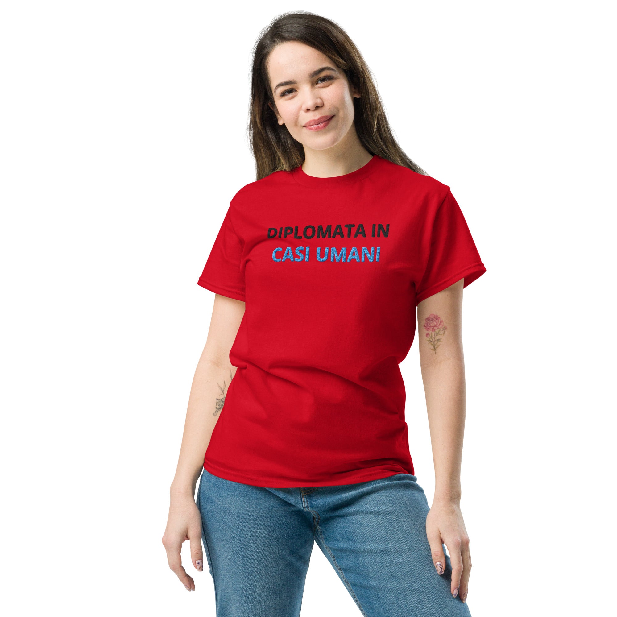 T-shirt Ricamata Unisex Diplomata in casi umani