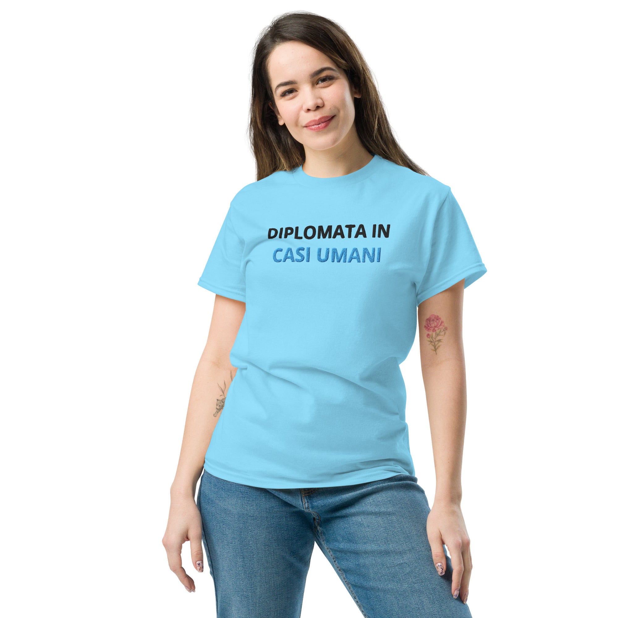 T-shirt Ricamata Unisex Diplomata in casi umani