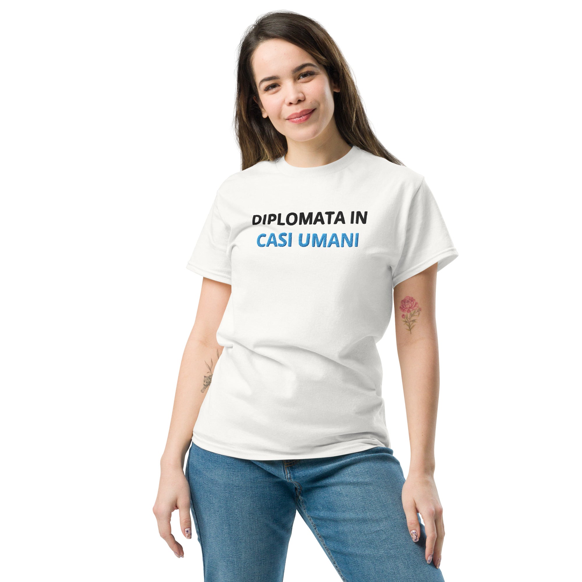 T-shirt Ricamata Unisex Diplomata in casi umani