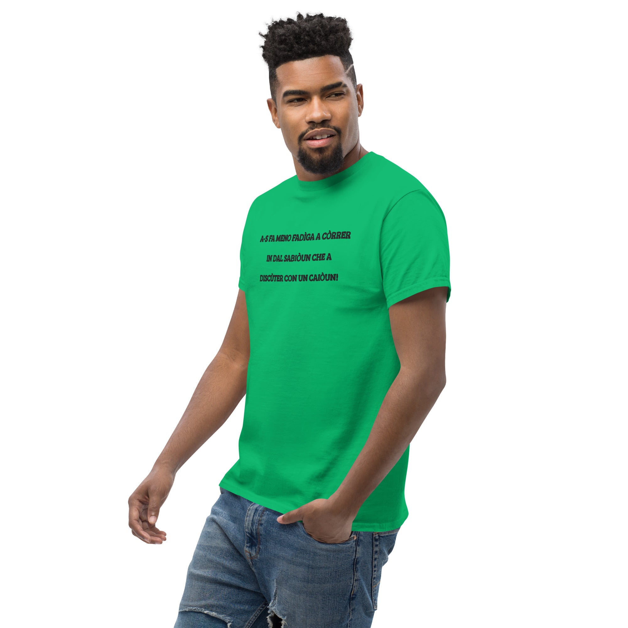 T-shirt Unisex Ricamata Discùter Con Un Caiòun!