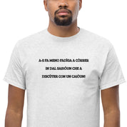 T-shirt Unisex Ricamata Discùter Con Un Caiòun!