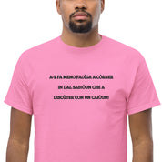 T-shirt Unisex Ricamata Discùter Con Un Caiòun!