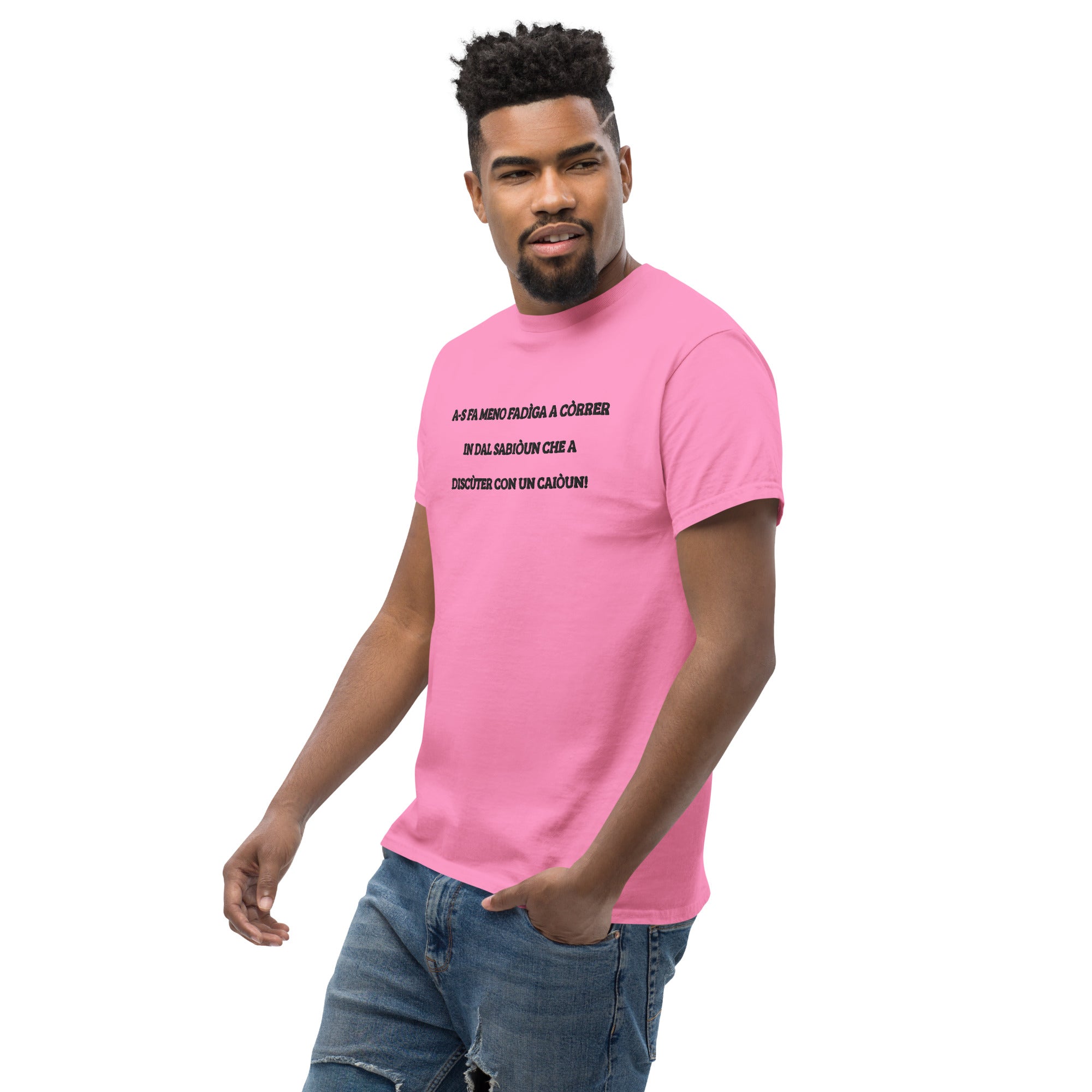 T-shirt Unisex Ricamata Discùter Con Un Caiòun!