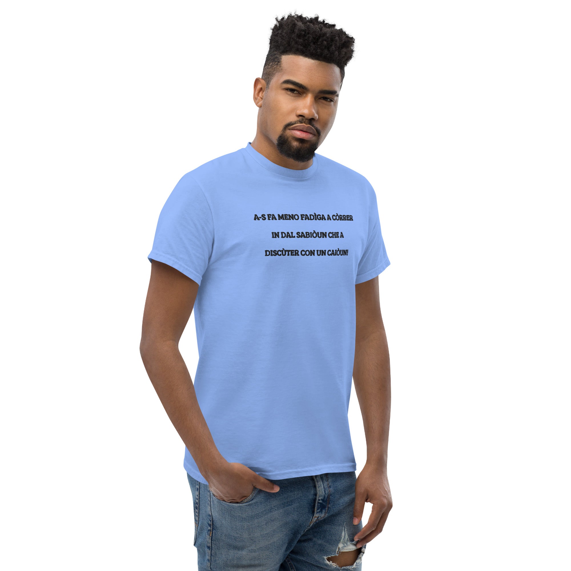 T-shirt Unisex Ricamata Discùter Con Un Caiòun!