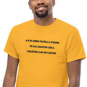 T-shirt Unisex Ricamata Discùter Con Un Caiòun!