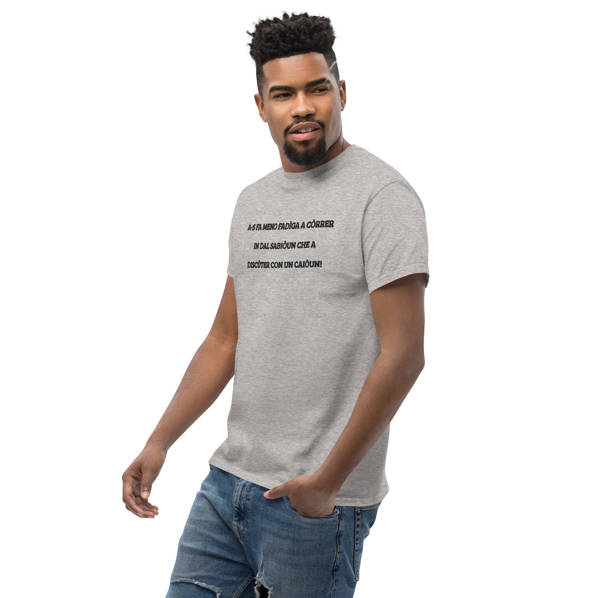T-shirt Unisex Ricamata Discùter Con Un Caiòun!