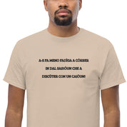 T-shirt Unisex Ricamata Discùter Con Un Caiòun!