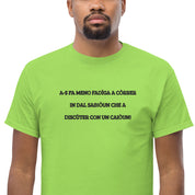 T-shirt Unisex Ricamata Discùter Con Un Caiòun!