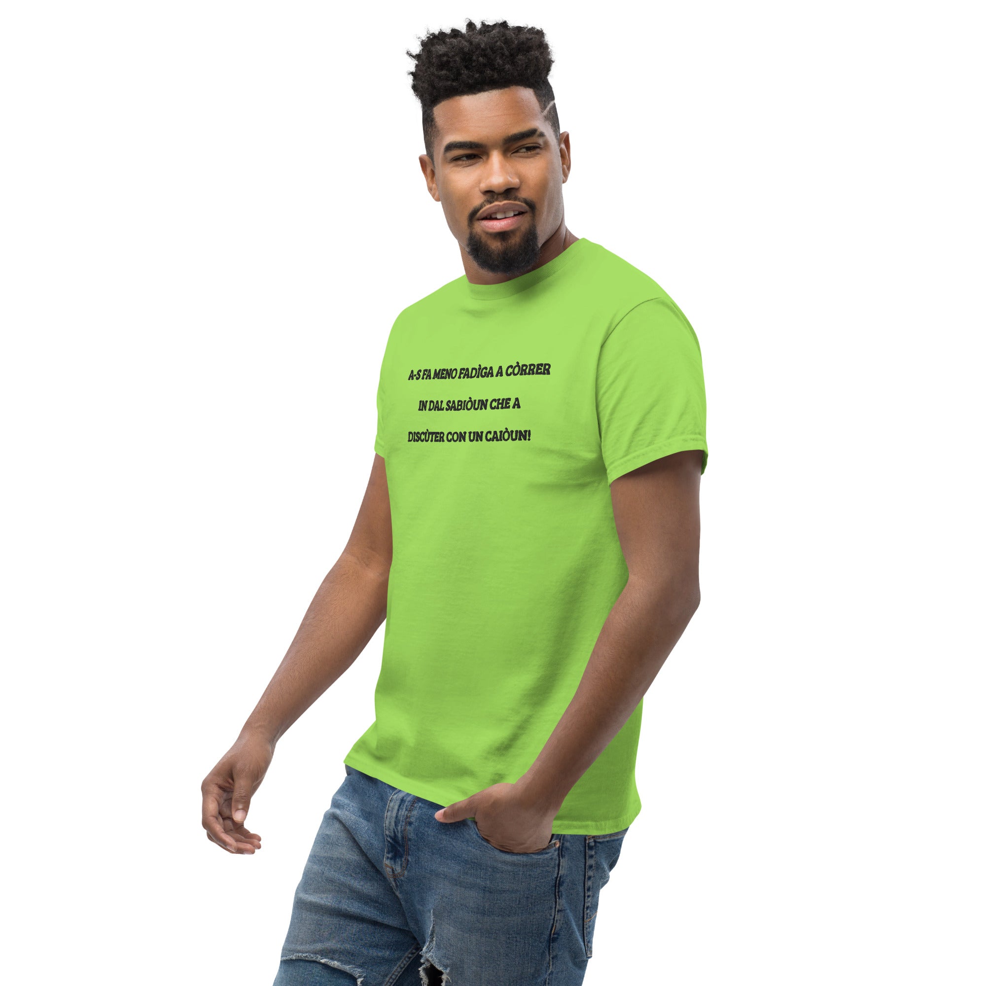 T-shirt Unisex Ricamata Discùter Con Un Caiòun!